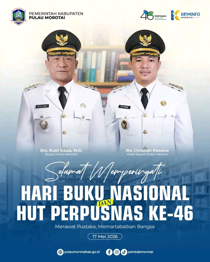 PEMKAB PULAU MOROTAI GAUNGKAN BUDAYA LITERASI PADA PERINGATAN HARI BUKU NASIONAL DAN HUT PERPUSNAS RI KE-46